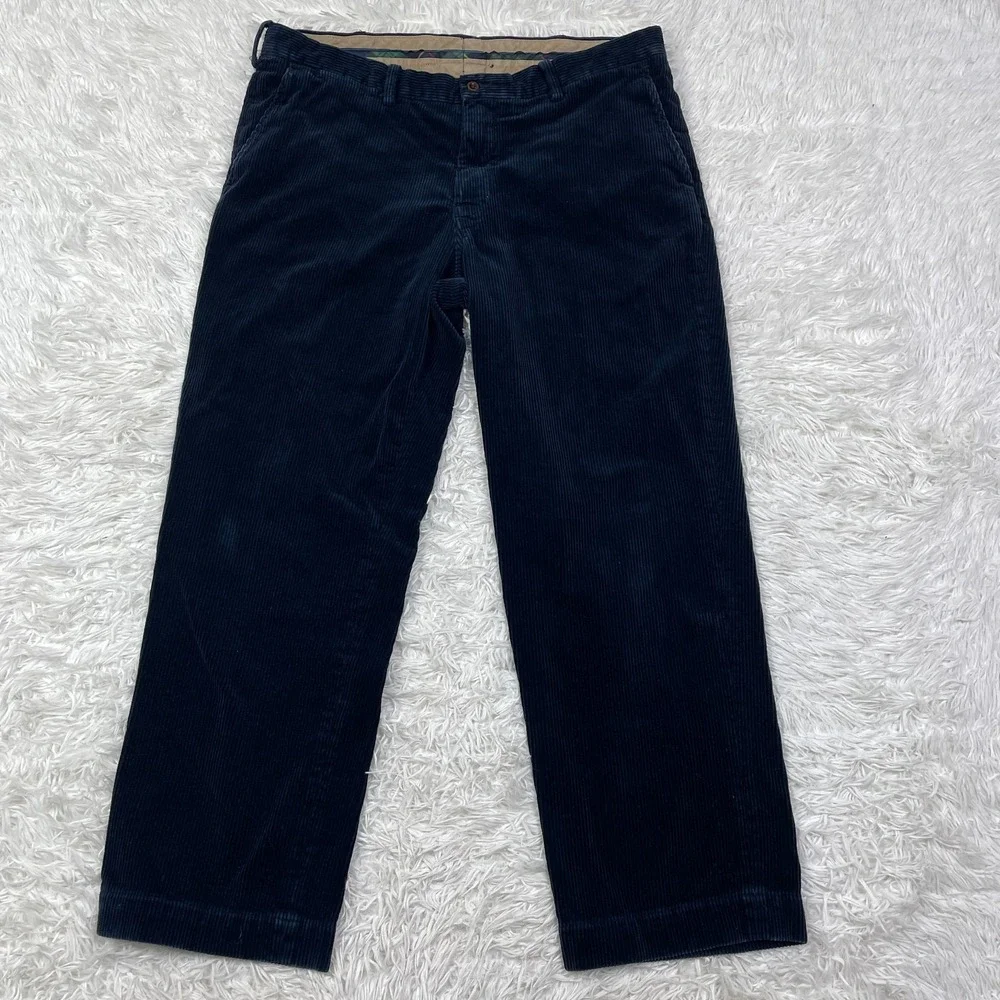 VTG Polo Ralph Lauren Pants Mens 38x30 Blue Corduroy Preston Pant Cotton Casual - Picture 1 of 15